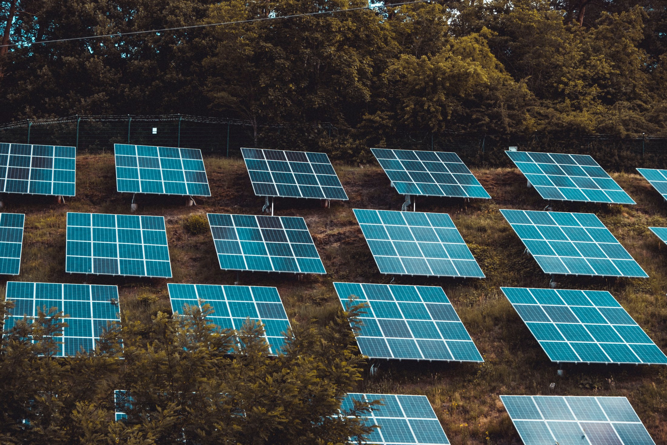 Solar panels capturing sunlight